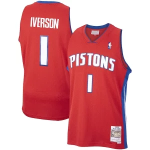 Allen Iverson Detroit Pistons 2008/09 Hardwood Classics Dashing Swingman Jersey Red - Édition commemorative - Souvenez-vous des moments inoubliables