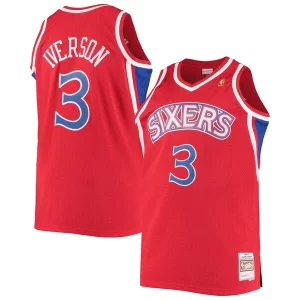 Allen Iverson Philadelphia 76ers 1996/97 Big & Tall Hardwood Unique Classics Swingman Jersey Red/Black/Royal/White - Style contemporain - Restez à la mode avec ce maillot