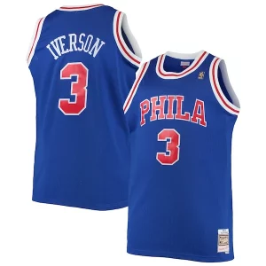 Allen Iverson Philadelphia 76ers 1996/97 Big & Authentique Tall Hardwood Classics Swingman Jersey Royal/Black/Red/White - Idéal pour les collectionneurs - Qualité premium garantie
