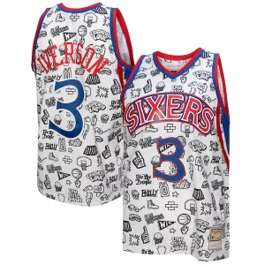 Allen Iverson Philadelphia 76ers 1996/97 Swingman Jersey Collectible White - Pour les matchs d'athlétisme - Restez frais et confortable