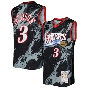 Allen Iverson Philadelphia 76ers 2000/01 Hardwood Classics Collectible Marble Swingman Jersey Black - Maillot authentique - Reproduit avec soin