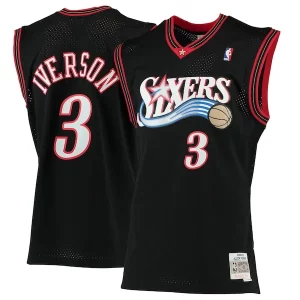 Allen Iverson Éclatant Philadelphia 76ers 2000/01 Hardwood Classics Swingman Jersey Black - Maillot de marque reconnue - Faites confiance à la qualité
