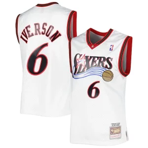 Allen Iverson Philadelphia 76ers 2001/02 Hardwood Classics Swingman Jersey White/Red Authentique - Giftez-le à un fan dévoué - Livraison en temps pour les fêtes