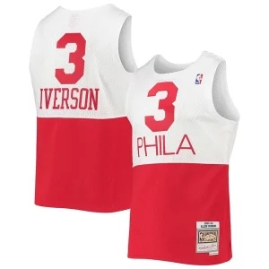 Allen Iverson Philadelphia 76ers 2003/2004 Hardwood Classics Swingman Moderne Jersey White/Red - Fait à la main - Un produit unique et de qualité