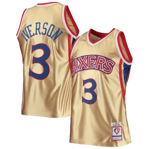 Allen Iverson Philadelphia 76ers 75th Anniversary 1996/97 Hardwood Distingué Classics Swingman Jersey Gold - Promotion limitée - Profitez de la réduction avant qu'elle ne soit terminée