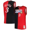 Allen Iverson Philadelphia 76ers Big & Tall Hardwood Classics 2000/01 Uniques Split Swingman Jersey Black/Red - Stock limité - Commandez vite votre maillot exclusif