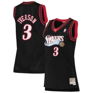 Allen Iverson Philadelphia 76ers Vibrant Women's 2000/01 Hardwood Classics Swingman Jersey Black - Pour les joueurs de basketball amateurs - Adapté à tous les styles de jeu