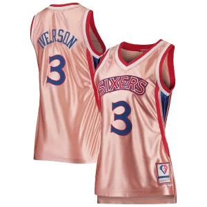 Allen Iverson Philadelphia 76ers Women's 75th Anniversary Rose Gold 1996 Swingman Dashing Jersey Pink - Style contemporain - Restez à la mode avec ce maillot