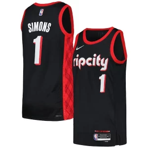 Anfernee Simons Portland Trail Blazers Nike Swingman Player Jersey City Edition Black/Red Haut de gamme - Édition commemorative - Souvenez-vous des moments inoubliables