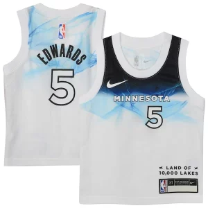 Anthony Edwards Minnesota Timberwolves Nike Toddler 2024/25 Swingman Player Jersey City Edition White Personalisable - Offre spéciale - Achetez maintenant et économisez
