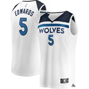 Anthony Edwards Minnesota Timberwolves Youth Fast Break Replica Player Premium Jersey Association Edition White - Parfait pour le match jour - Montrez votre support avec style