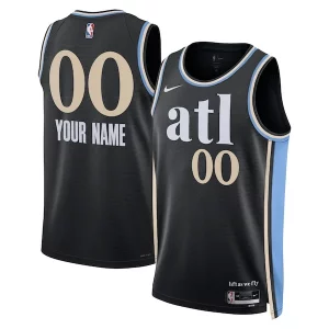 Atlanta Hawks Incontournable Nike Unisex 2023/24 Custom Swingman Jersey Black City Edition - Maillot de championnat - Revivez les victoires glorieuses