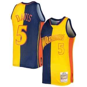 Baron Davis Golden Prime State Warriors Hardwood Classics 2006/07 Split Swingman Jersey Navy/Gold - Maillot de championnat - Revivez les victoires glorieuses