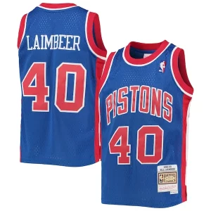 Bill Laimbeer Detroit Pistons Youth Exceptionnel 1988/89 Hardwood Classics Swingman Jersey Blue - Édition limitée - Uniques dans leur genre