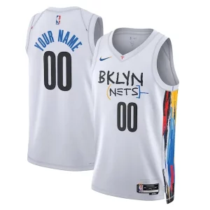Brooklyn Nets Nike Unisex 2022/23 Swingman Vibrant Custom Jersey City Edition White - Style contemporain - Restez à la mode avec ce maillot