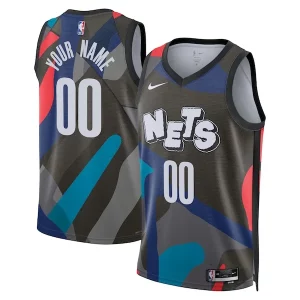 Brooklyn Nets Nike Unisex 2023/24 Custom Swingman Jersey Black City Personalisable Edition - Idéal pour les soirées de sport - Montrez votre style