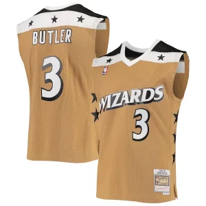 Caron Butler Washington Wizards 2001/02 Hardwood Classics Swingman Jersey Gold Confortable - Maillot de championnat - Revivez les victoires glorieuses