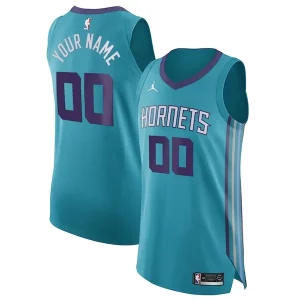 Charlotte Éclatant Hornets Jordan Brand Authentic Custom Jersey Teal Icon Edition - Stock limité - Commandez vite votre maillot exclusif