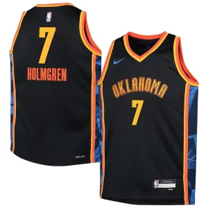 Chet Holmgren Oklahoma Unique City Thunder Nike Youth 2024/25 Swingman Player Jersey City Edition Black - Maillot de collection - Un bijou pour les amateurs