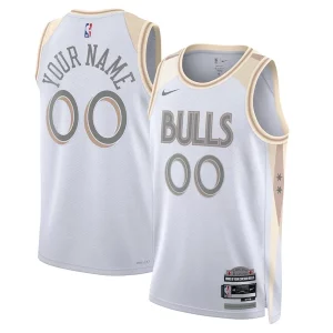 Chicago Bulls Nike Unisex Personalisable 2024/25 Custom Swingman Jersey City Edition White - Pour les fans de la ligue - Un maillot authentique de la compétition