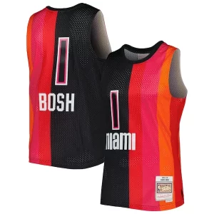 Chris Bosh Miami Heat Hardwood Classics 2011/12 Split Moderne Swingman Jersey Black/Red - Fait à la main - Un produit unique et de qualité