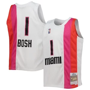 Chris Bosh Miami Heat Youth 2011/12 Hardwood Exquisite Classics Swingman Jersey White - Maillot de collection - Un bijou pour les amateurs