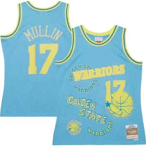 Chris Mullin Golden State Warriors 1993/94 Swingman Captivant Sidewalk Sketch Jersey Light Blue - Édition commemorative - Souvenez-vous des moments inoubliables
