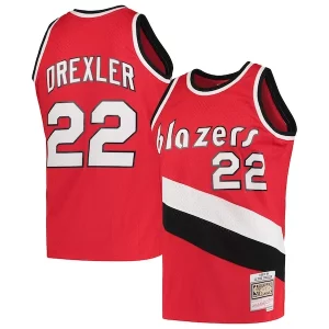 Clyde Drexler Vibrant Portland Trail Blazers 1983/84 Hardwood Classics Swingman Jersey Red - Stock limité - Commandez vite votre maillot exclusif