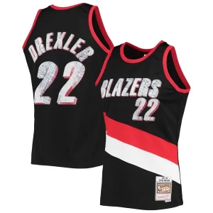 Clyde Drexler Portland Trail Blazers 1991/92 Hardwood Classics NBA 75th Anniversary Diamond Swingman Collectible Jersey Black - Maillot de collection - Un bijou pour les amateurs