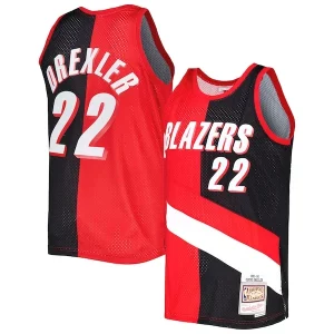 Clyde Drexler Portland Trail Blazers Hardwood Classics 1991/92 Split Swingman Luxueux Jersey Red/Black - Pour les amateurs de basketball passionnés - Livraison rapide