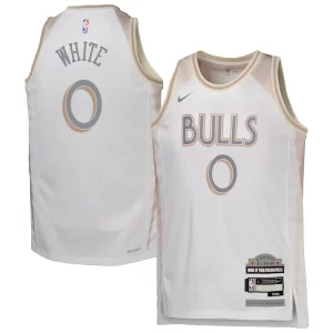Coby White Chicago Bulls Nike Youth 2024/25 Swingman Player Jersey Éclatant City Edition White - Idéal pour les soirées de sport - Montrez votre style