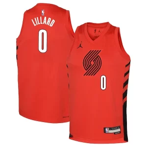 Damian Lillard Portland Trail Blazers Jordan Brand Youth Swingman Jersey Statement Edition Red Exclusif - Pour les fans de la ligue - Un maillot authentique de la compétition