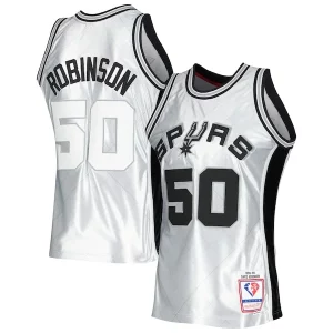 David Robinson San Splendide Antonio Spurs 1998/99 Hardwood Classics 75th Anniversary Swingman Jersey Platinum - Édition commemorative - Souvenez-vous des moments inoubliables