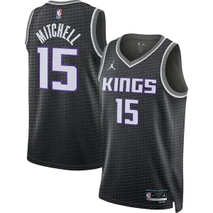 Davion Mitchell Sacramento Kings Jordan Brand Unisex Swingman Jersey Statement Collectible Edition Black - Pour les matchs d'athlétisme - Restez frais et confortable