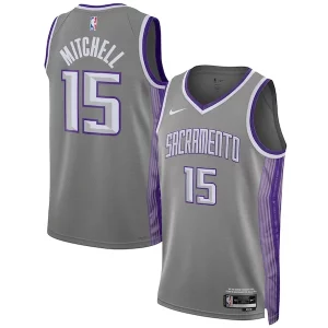 Davion Mitchell Sacramento Kings Nike Unisex 2022/23 Luxueux Swingman Jersey City Edition Anthracite - Édition limitée - Uniques dans leur genre