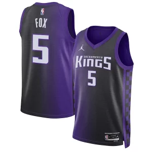 De'Aaron Fox Sacramento Kings Jordan Brand Unisex Confortable Swingman Jersey Statement Edition Purple - Promotion limitée - Profitez de la réduction avant qu'elle ne soit terminée