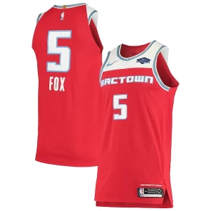 De'Aaron Fox Sacramento Kings Nike Authentic Exceptionnel Badge Jersey City Edition Red - Style contemporain - Restez à la mode avec ce maillot