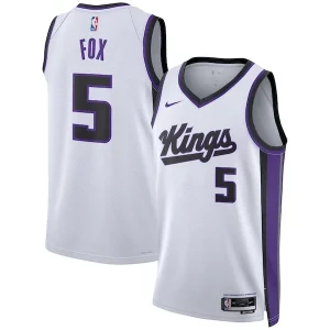 De'Aaron Fox Sacramento Exquisite Kings Nike Unisex Swingman Jersey Association Edition White/Black - Design innovant - Écarte-vous du commun des mortels