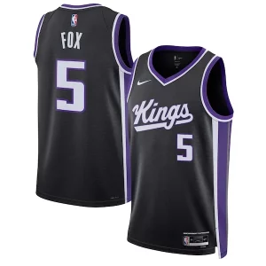 De'Aaron Fox Sacramento Kings Nike Unisex Swingman Jersey Luxueux Icon Edition Black/White - Idéal pour les soirées de sport - Montrez votre style