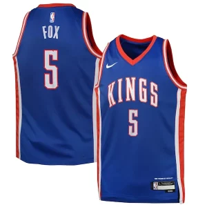 De'Aaron Fox Sacramento Kings Nike Youth 2024/25 Swingman Élégant Player Jersey City Edition Blue - Édition limitée - Uniques dans leur genre