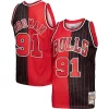 Dennis Rodman Chicago Bulls Big Moderne & Tall Hardwood Classics 1995/96 Split Swingman Jersey Red/Black - Confort et style combinés - Pour un look exceptionnel