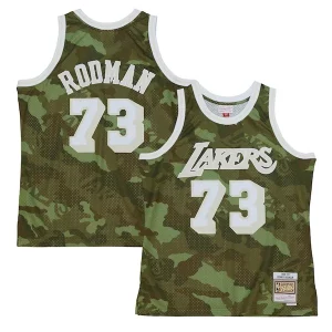 Dennis Rodman Los Angeles Lakers Hardwood Classics 1998/99 Ghost Green Notable Swingman Jersey Camo - Pour les joueurs de basketball amateurs - Adapté à tous les styles de jeu