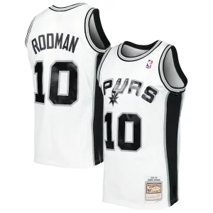 Dennis Rodman Haut de gamme San Antonio Spurs 2001/02 Hardwood Classics Swingman Jersey White - Pour les matchs d'athlétisme - Restez frais et confortable