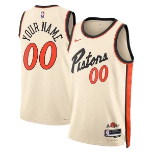 Detroit Pistons Nike Unisex 2024/25 Custom Swingman Jersey City Unique Edition White - Pour les fans de la ligue - Un maillot authentique de la compétition