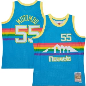 Dikembe Mutombo Denver Nuggets Hardwood Classics 1991/92 Tropical Admirable Swingman Jersey Blue - Pour les amateurs de basketball passionnés - Livraison rapide