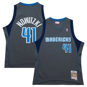 Dirk Nowitzki Dallas Bold Mavericks 2003/04 Hardwood Classics Swingman Jersey Gray - Maillot authentique - Reproduit avec soin