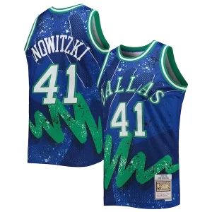 Dirk Nowitzki Dallas Mavericks Hardwood Classics 1998/99 Hyper Hoops Swingman Exclusif Jersey Blue - Maillot de collection - Un bijou pour les amateurs