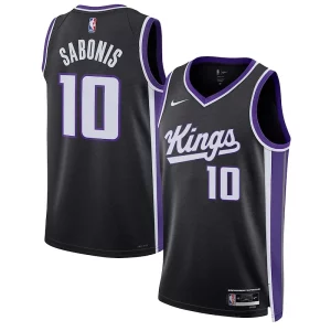 Domantas Sabonis Sacramento Refiné Kings Nike Unisex Swingman Jersey Association Edition Black - Maillot de qualité supérieure - Durable et résistant