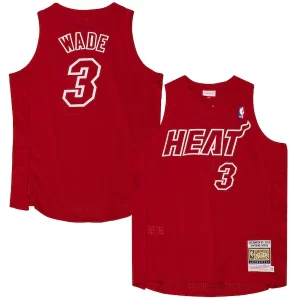 Dwyane Wade Classique Miami Heat 2012 Authentic Player Jersey Scarlet - Édition commemorative - Souvenez-vous des moments inoubliables