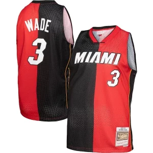 Dwyane Wade Distingué Miami Heat Big & Tall Hardwood Classics 2005/06 Split Swingman Jersey Black/Red - Maillot de marque reconnue - Faites confiance à la qualité